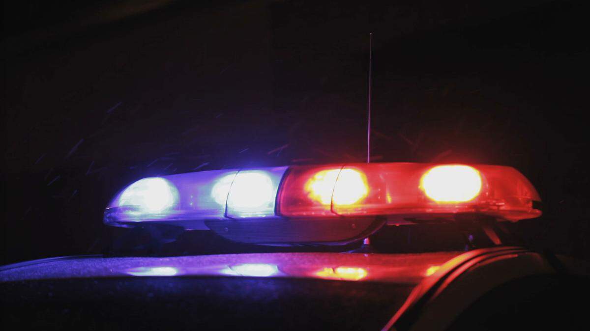 police lights at night