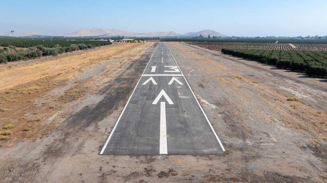 Eckert Field, a small airport facility in the small South Valley town of Strathmore, is for sale $1.275 million. The runway is about 2,000 feet long and 50 feet wide. The airport has ties to World War II.