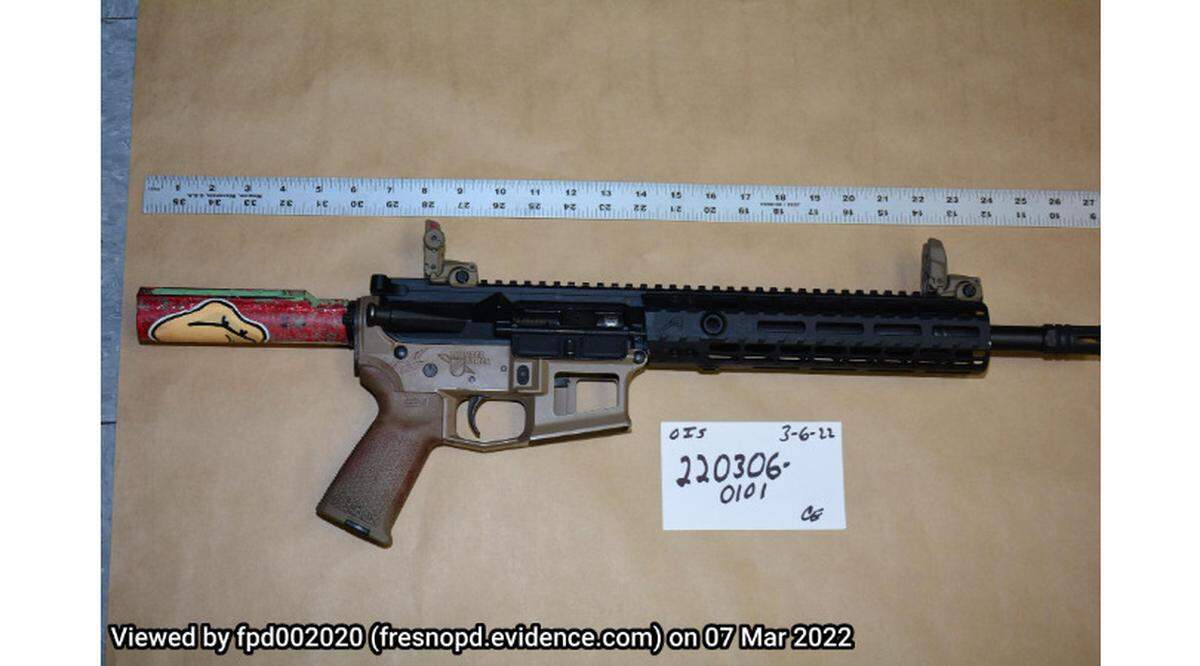 The “semi-automatic AR-type rifle” used to fire at Fresno police officers, according to a news release Monday, March 7, 2022.