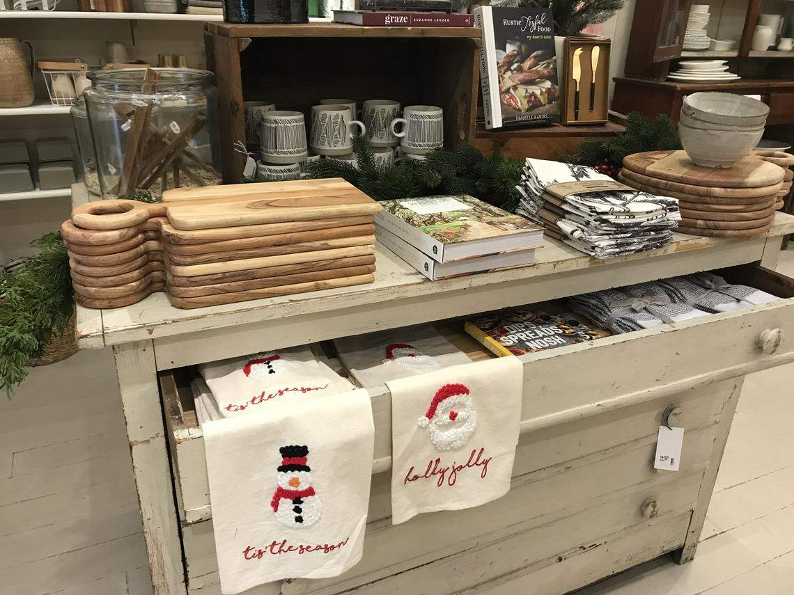 Cookbooks and kitchenware are for sale at The Foundry in Fig Garden Village.