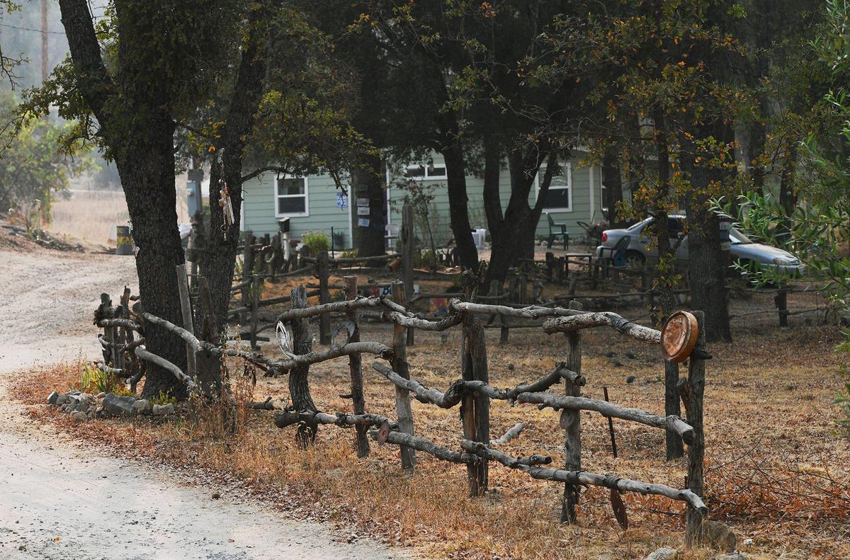 A home in Big Sandy Rancheria seen after most residents evacuated due to the Creek Fire Monday, Sept. 14, 2020 near Auberry.