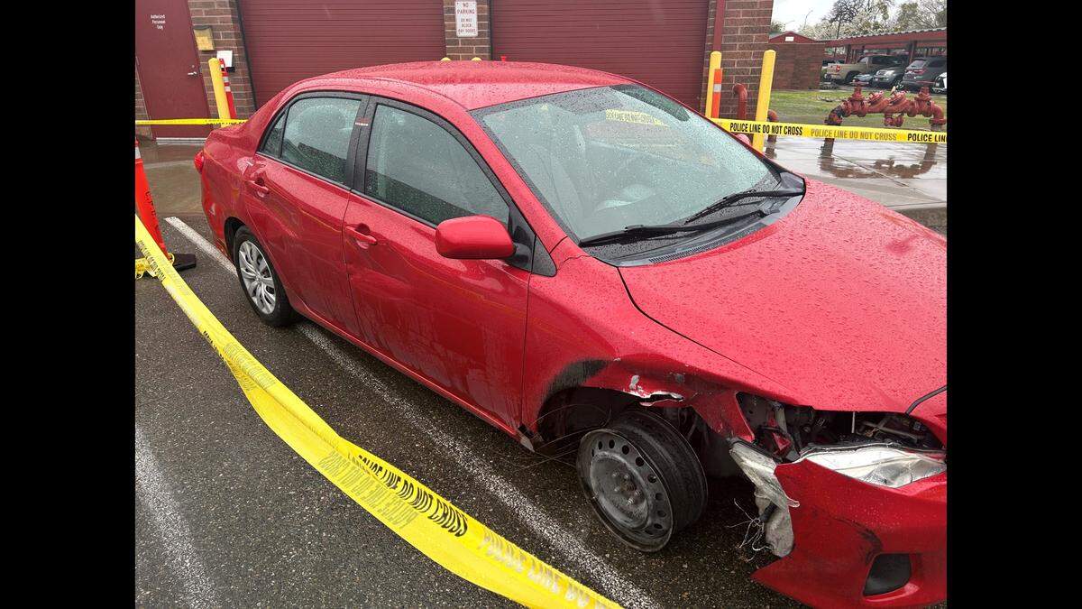 A Clovis police car was damaged Sunday, March 13, 2023, when a man tried to flee in his car, police said.
