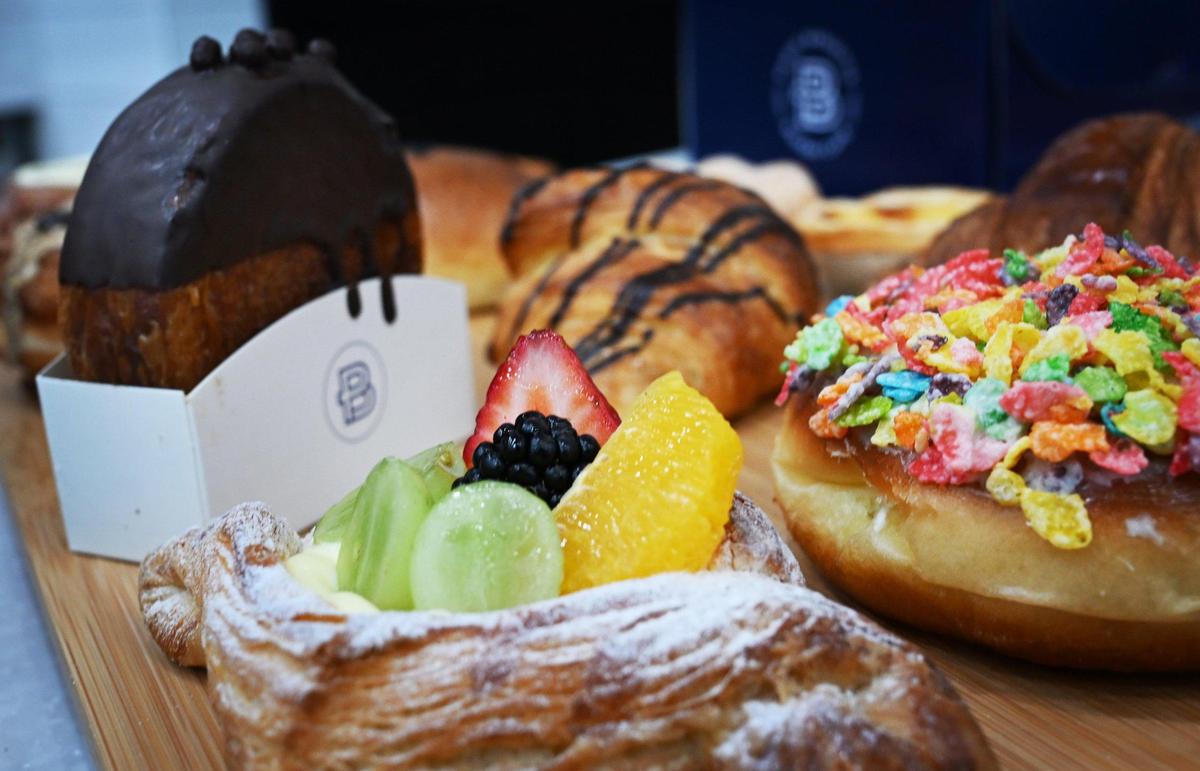 A small platter of baked goods from Paris Baguette which is holding its grand opening Saturday, March 22 in Fresno’s Villaggio Shopping Center. Photographed Thursday, March 20, 2025 in Fresno.
