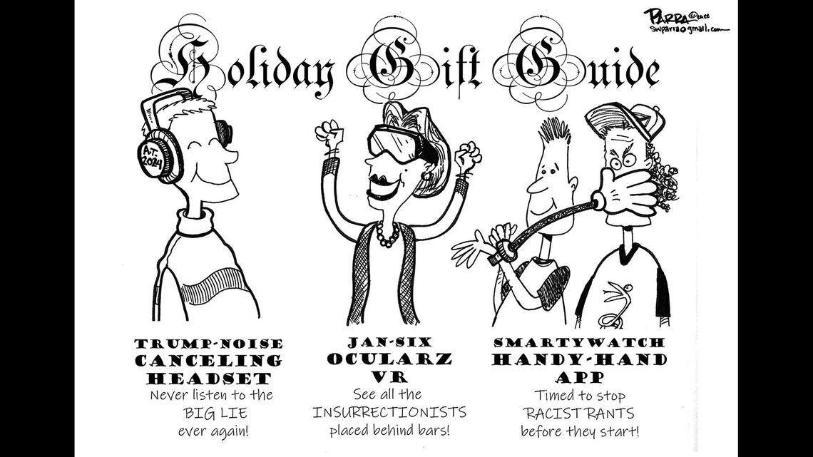 Holiday ‘gift guide’ we’d like to see: Trump noise-canceling headset, Jan. 6 VR player