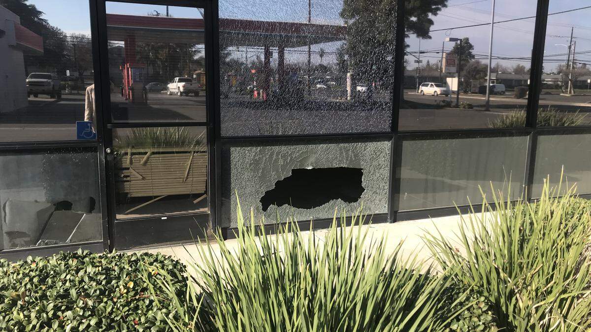 Several windows were hit by gunfire during a drive-by shooting late Wednesday at North Hughes and West Dakota in central Fresno. Three male victims were taken to the hospital.