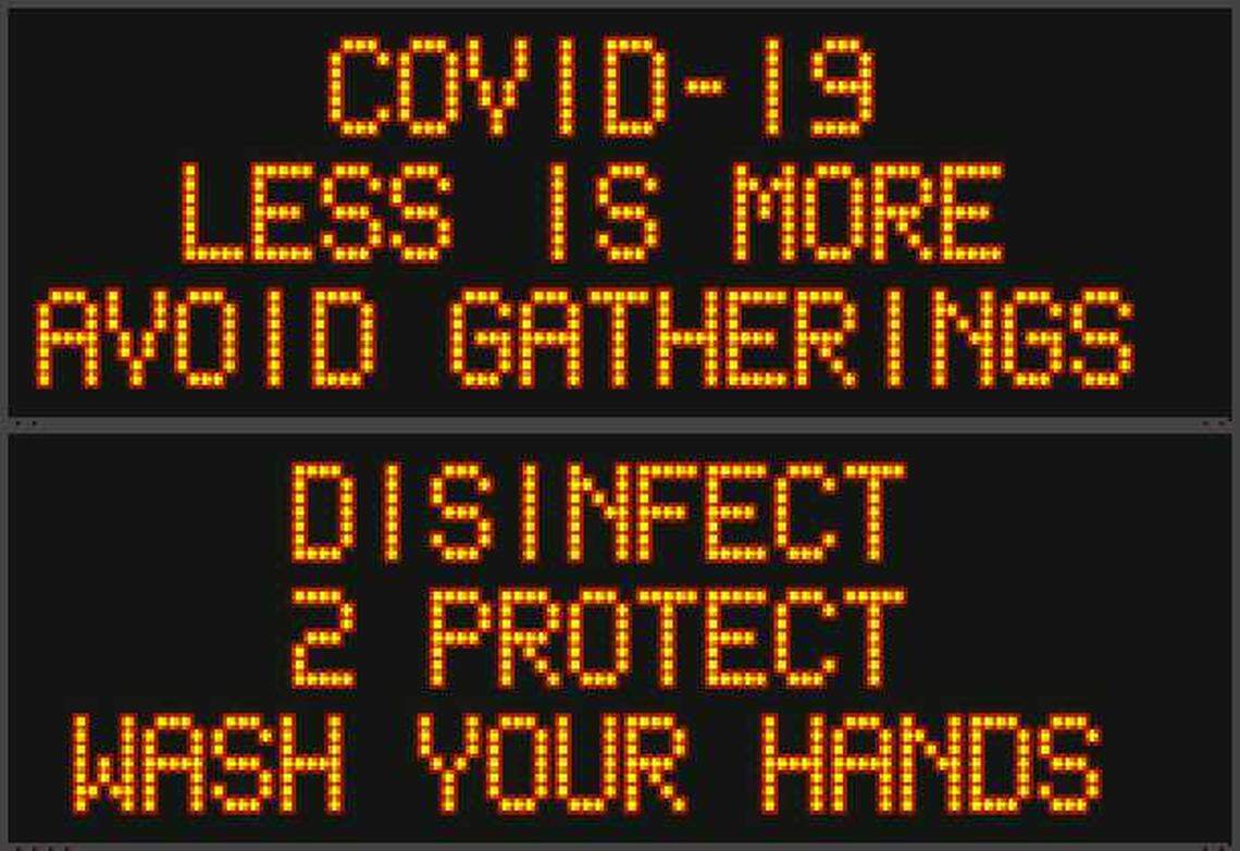 Changable signs implemented by the California Department of Transportation, Caltrans, in the wake of the state’s coronavirus emergency declaration.