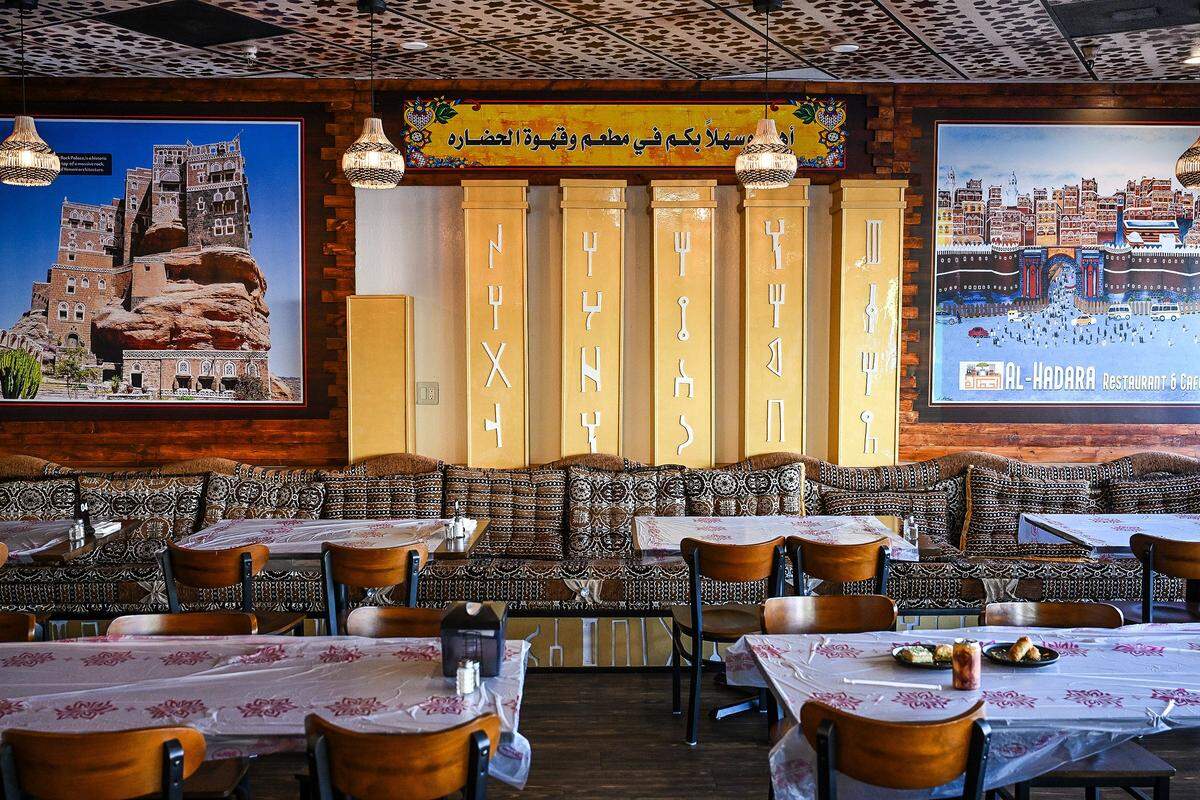 Middle Eastern decor is abundant at Al-Hadara Mediterranean Restaurant & Cafe recently opened northeast of Blackstone and Shaw.