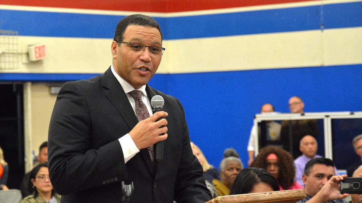 Richard Alan “Al” Rogers, a Sacramento area native and educator, speaks to the Merced City School District board after he was selected and hired on Tuesday, Nov. 12, 2019, as the new superintendent, effective Jan. 1, 2020. The Merced City School Board of Trustees voted unanimously on Friday, March 5, 2021 to place Rogers on paid leave of absence pending an investigation into complaints filed against him.