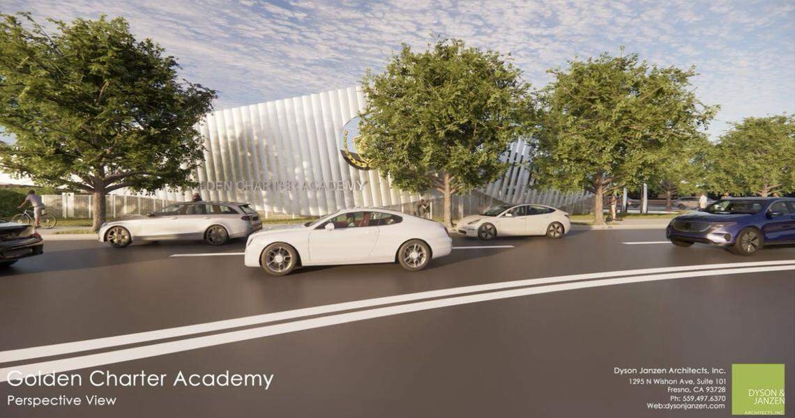 Drivers on Belmont Avenue will see this perspective of the new Golden Charter Academy campus. The 24.5 million project gained final approval by the Fresno City Council during its Dec. 5, 2024 meeting. Construction is expected to begin in early 2025.