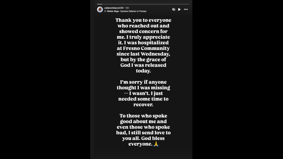 Esta historia de Instagram se publicó en la página de Tacos El Cabezón&nbsp;el martes por la noche, 21 de abril.