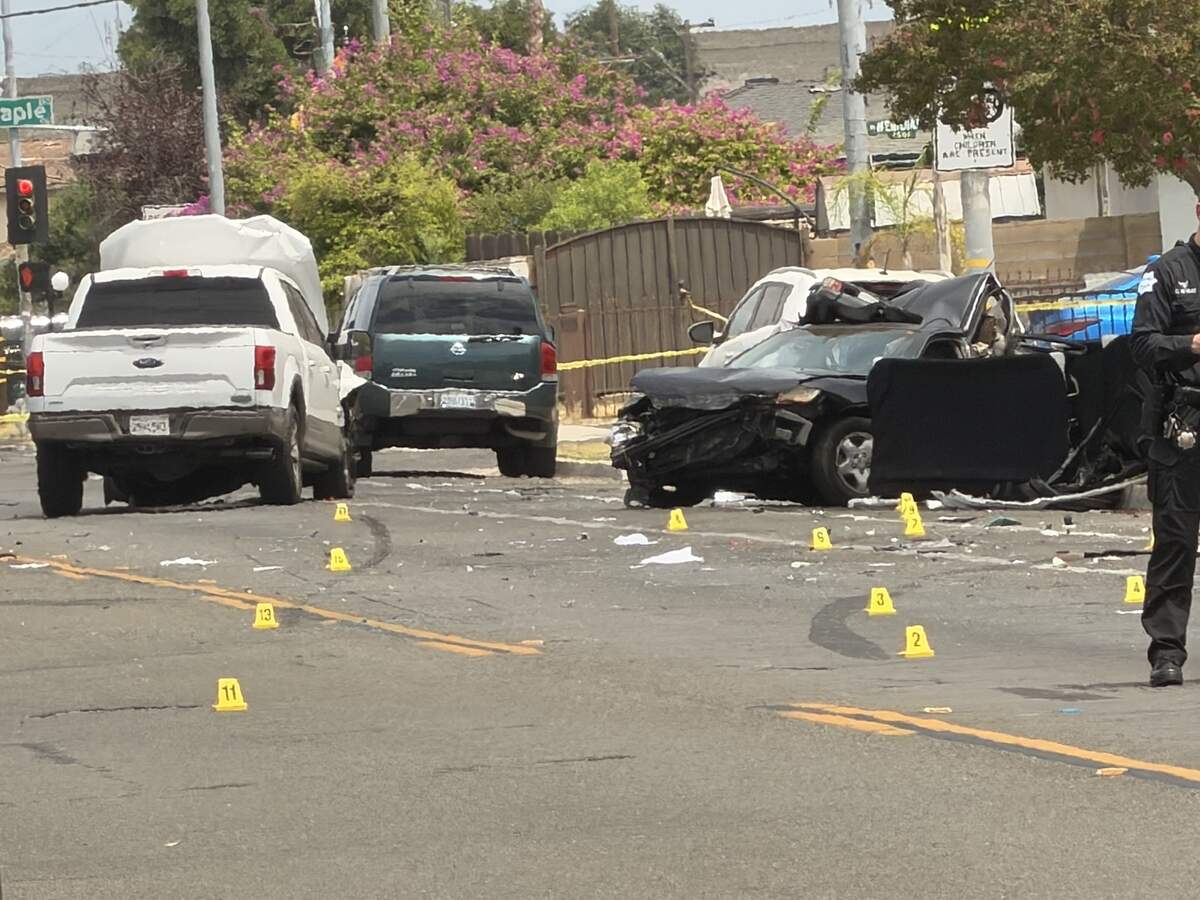 A crash at Maple and Gettysburg Avenues in Fresno Monday morning left one driver dead, police said.