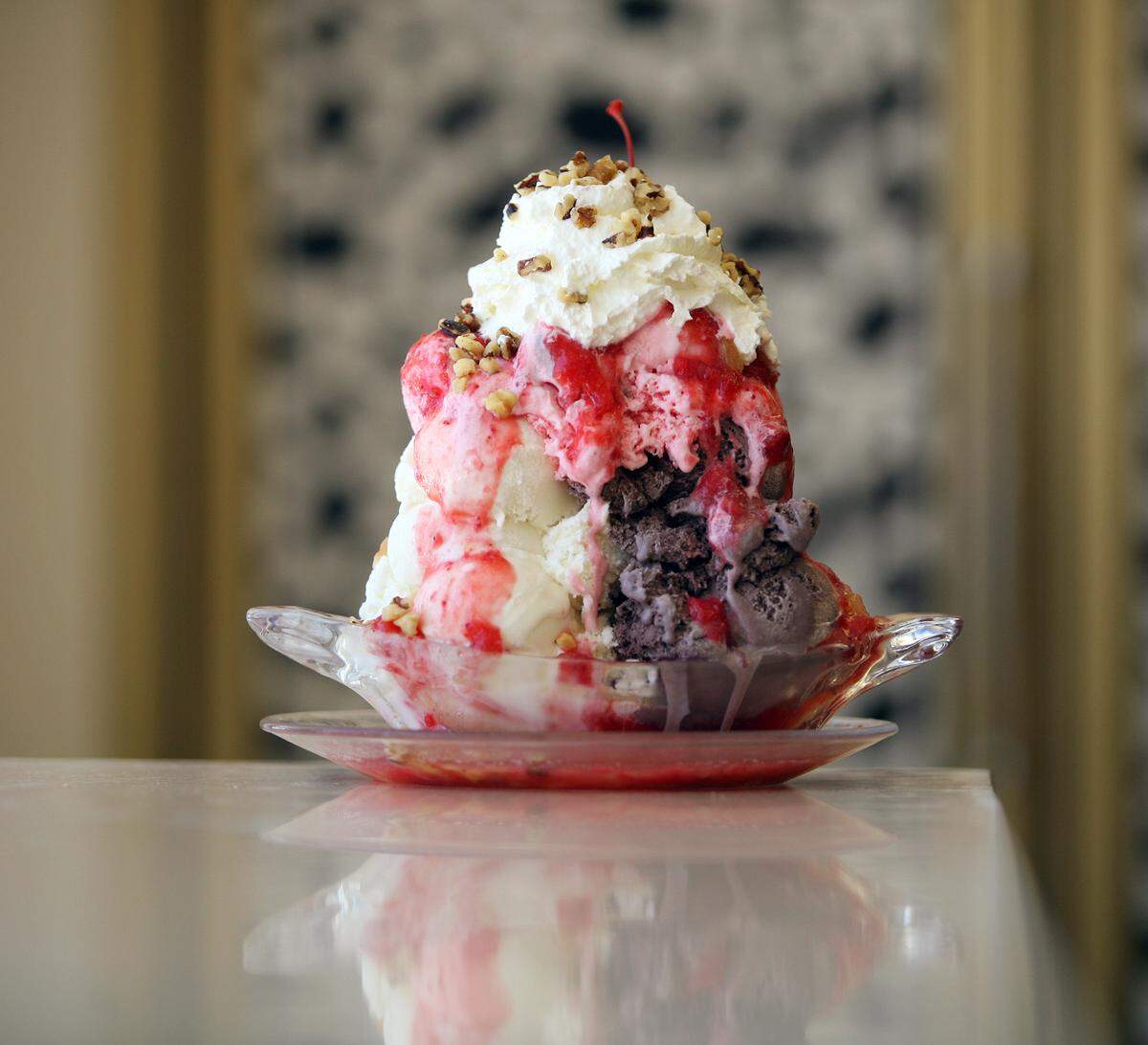In a Bee file photos from July 2009, a banana split from Superior Dairy is piled high with three kinds of ice cream and toppings. The ice cream shop is a favorite for people all over the Valley and a welcome sight on a hot summer day.