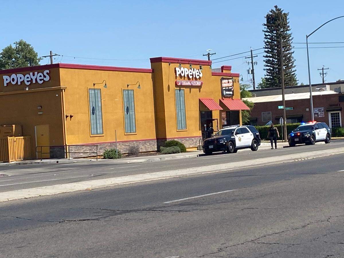 A man was stabbed multiple times and ran for help at the Popeyes at Blackstone and Cornell avenues in Fresno, California on Saturday, June 7, 2025.