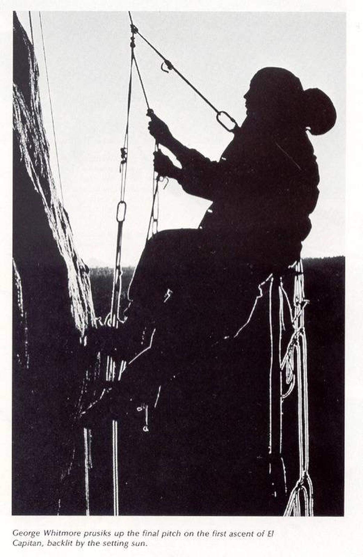 George Whitmore climbing El Capitan for the first time in 1958.