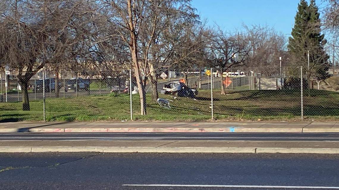 One juvenile was killed and three others had serious injuries in a single-vehicle crash in Fresno, California on Sunday, Feb. 18, 2024.