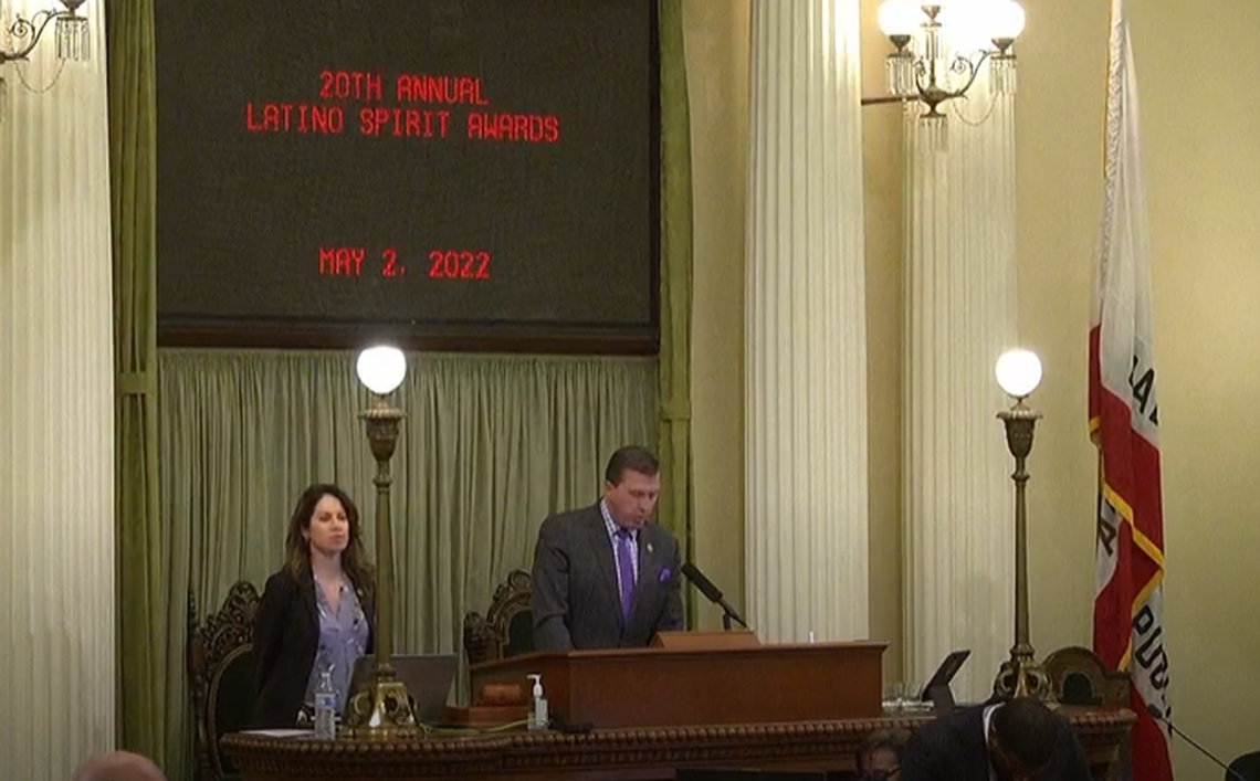 Nine honorees and one special guest were recognized on Monday, May 2, for the 20th annual Latino Spirit Awards on each floor of the legislature during presentations by Latino Caucus Chair María Elena Durazo in the Senate and Vice-Chair Robert Rivas in the Assembly.