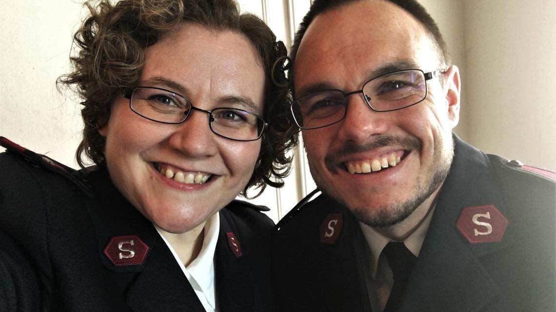 Capt. Ryan Miller and his wife, Marjorie, are shown here.