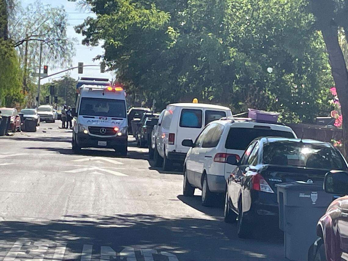 One person died in a traffic collision near Chestnut and Lane avenues in Fresno, California, on Thursday, Aug. 11, 2022.