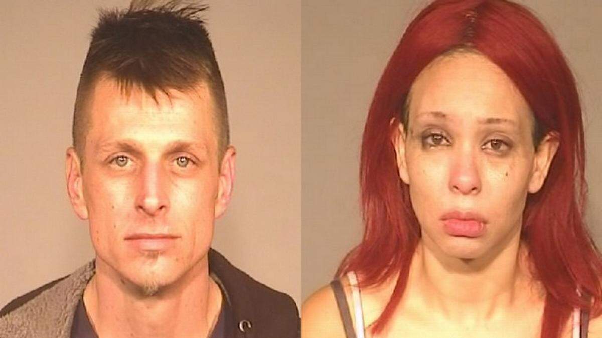 Police reported that Steven Rexroat, 38, was at the wheel of a stolen Honda Civic, and Isabel Rodriguez, 30, was in possession of a meth pipe.