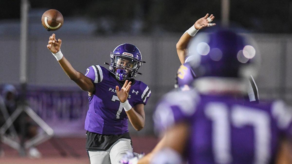 Washington Union quarterback Marquese Glynn Jr. throws downfield against Lemoore in their game at Washington Union on Friday, Aug. 26, 2022.