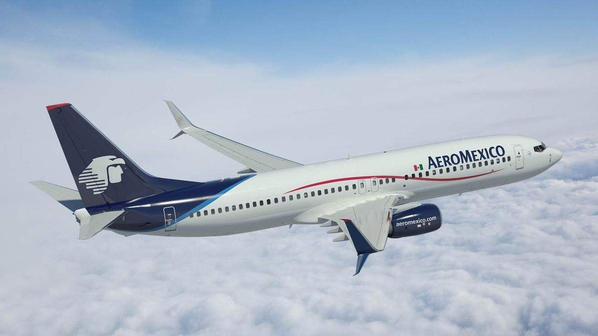 Una representación artística muestra un avión Boeing 737-800 de Aeroméxico como los que la aerolínea vuela en sus rutas hacia y desde el Aeropuerto Internacional de Fresno Yosemite.