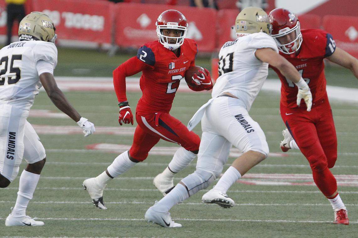Fresno State wide receiver Michiah Quick (2) could return from a lower leg injury when the Bulldogs take on the Hawaii Rainbow Warriors on Saturday, Oct. 27, 2018. Quick has been out since the second game of the season, a 21-14 loss at Minnesota.
