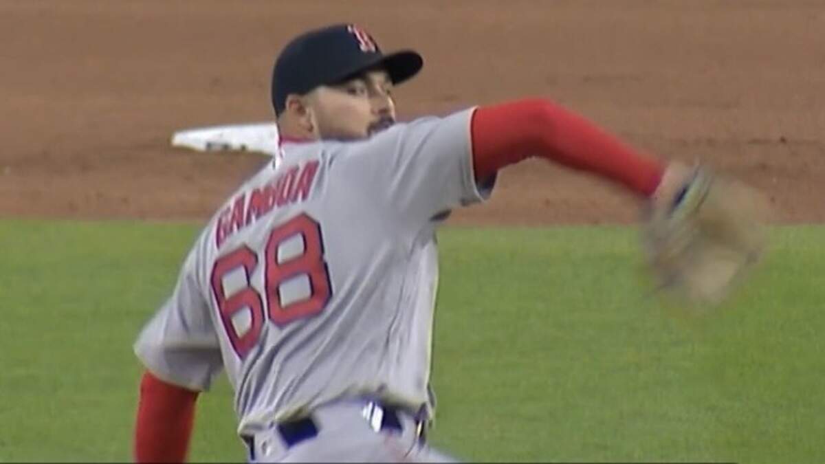 Alec Gamboa pitches for the Boston Red Sox.