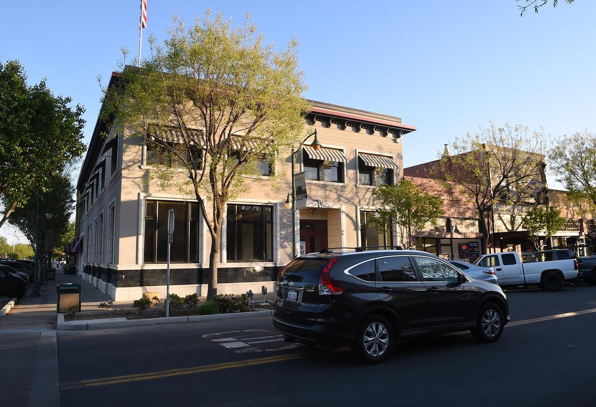 Downtown Exeter, shown Friday, April 12, 2019.