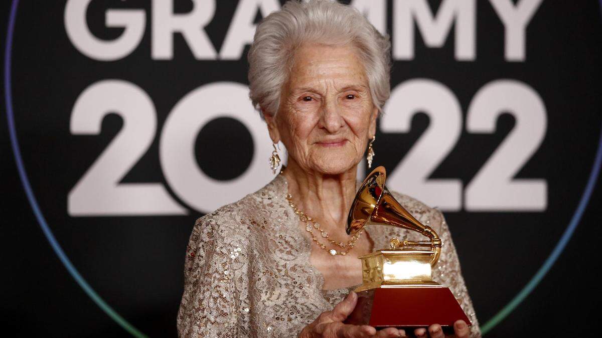 Angela Alvarez holds the award for Best New Artist in the press room during the 23rd Annual Latin Grammy Awards ceremony at the Michelob Ultra Arena at Mandalay Bay in Las Vegas, Nevada, USA, 17 November 2022. The Latin Grammy Awards recognize artistic and/or technical achievement, not sales figures or chart positions, and the winners are determined by the votes of their peers-the qualified voting members of the academy.