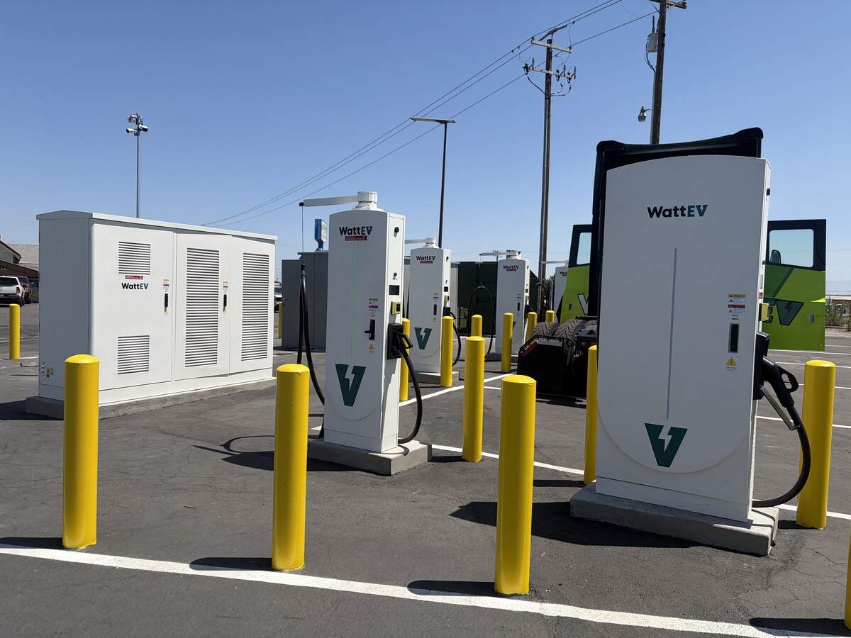 The completed charging stations were on display at Tuesday’s event.