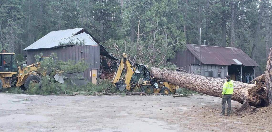 Several facilities were damaged at Yosemite National Park by a windstorm that hit in January 2021.
