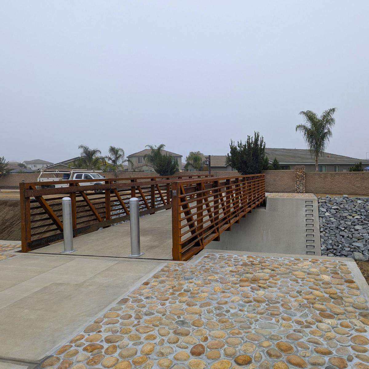 A pedestrian bridge over the Enterprise Canal in east Clovis was completed Thursday and allows access from Amanecer and Del Monte avenues. The pedestrian bridge is considered an important piece of the Enterprise Canal Trail, which is part of Clovis’ Active Transportation Plan and overall trail system.
