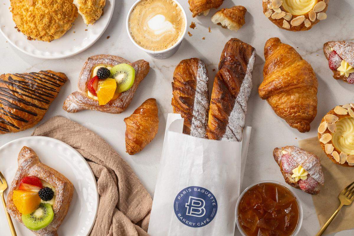 Variety of pastries at a Paris Baguette location