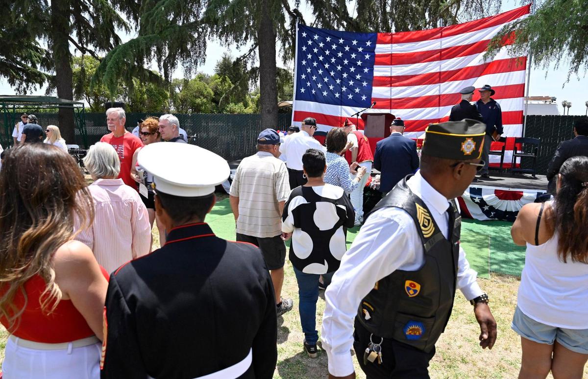 Attendees disperse following the 60th VFW Memorial Day Service held at Fresno Memorial Gardens Monday, May 29, 2023 in Fresno.