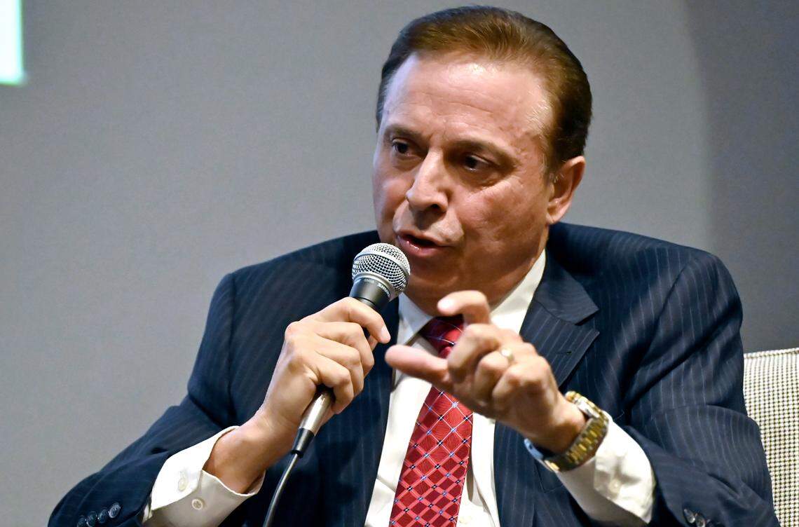 Challenger Garry Bredefeld participates in a live-streamed discussion as a Fresno County Board of Supervisors District 2 candidate Wednesday night, Oct. 2, 2024 in Fresno.