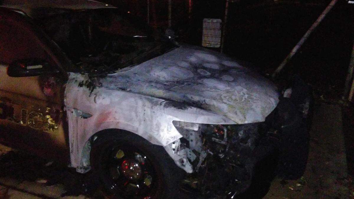 Police in Gustine, California, say one of their patrol cars was firebombed on Friday, Nov. 15, 2019.