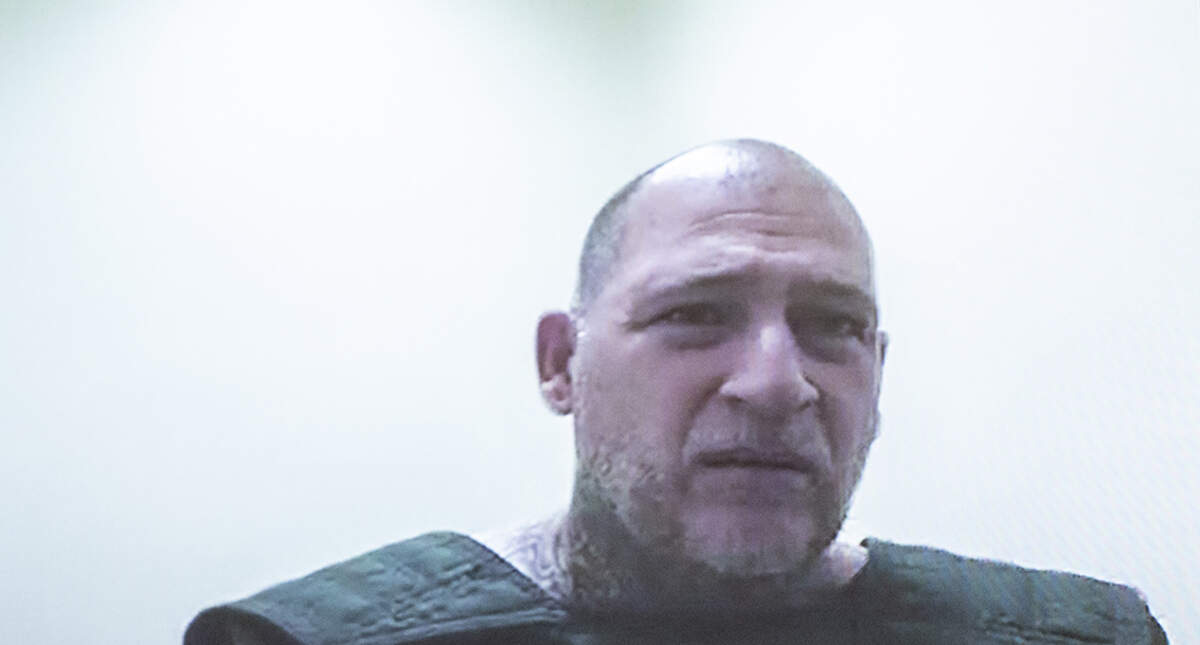 Jesus Manuel Salgado, 48, appears on video before Judge Paul Lo in Merced County Superior Court in Merced, Calif., on Monday, Oct. 10, 2022. Salgado is accused of kidnapping and murdering 8-month-old Aroohi Dheri, her parents Jasleen Kaur, 27, and Jasdeep Singh, 36, and her uncle, Amandeep Singh, 39.
