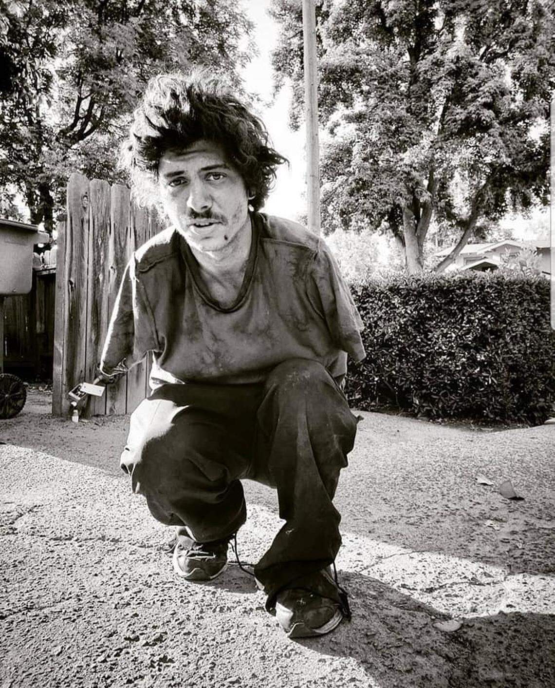 A photo Michelle Garcia recently made of her son Michael outside her home in Fresno's Tower District.