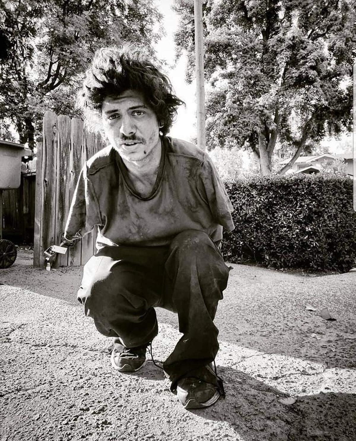 A photo Michelle Garcia recently made of her son Michael outside her home in Fresno's Tower District.