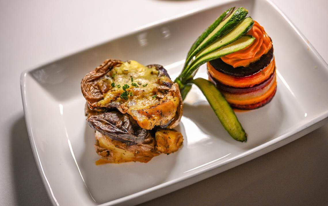 Herb butter and late summer vegetables are served for The PM Lounge.