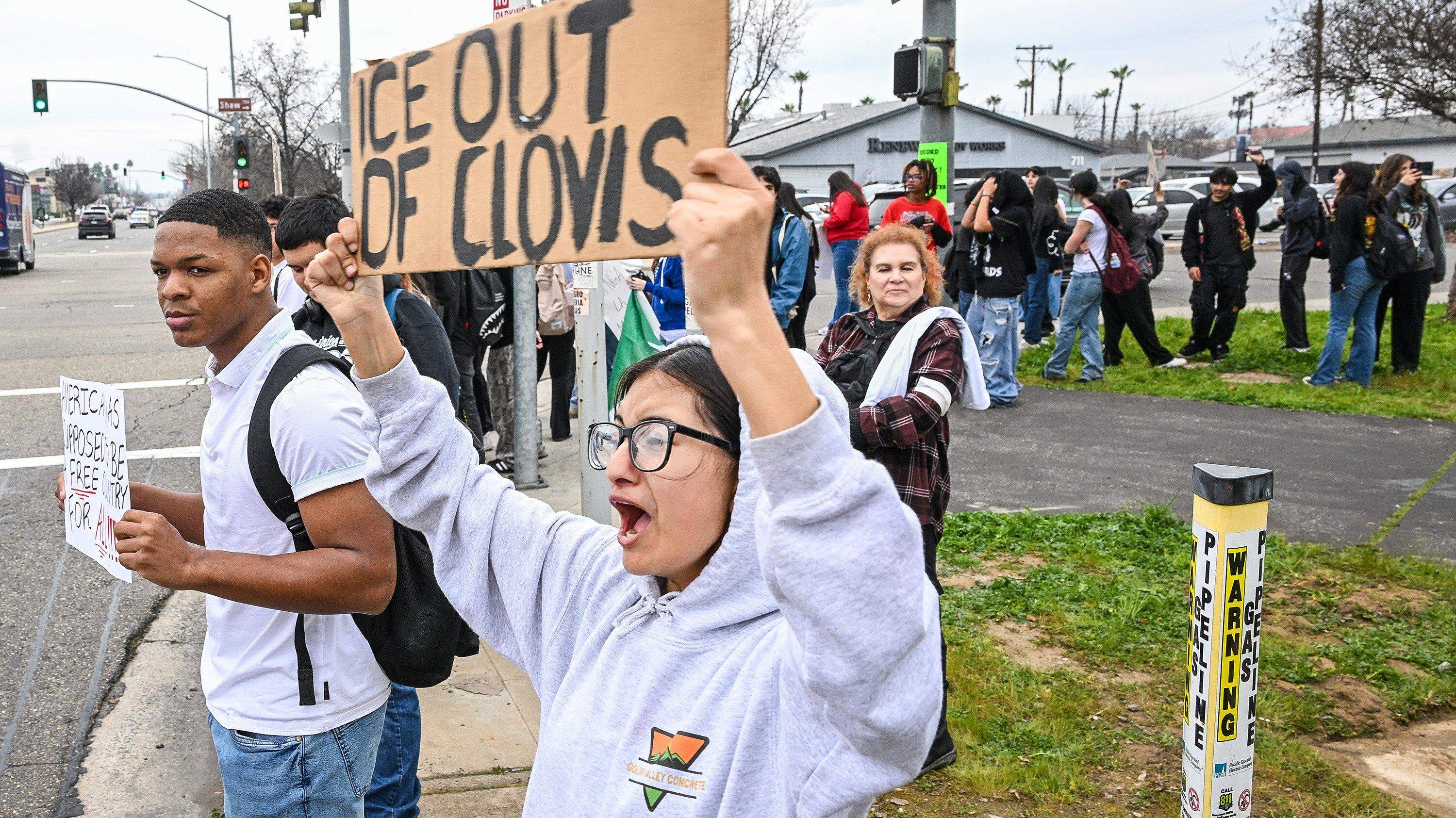 Clovis Unified students stage anti-ICE walkout. ‘We waited too long to get involved’