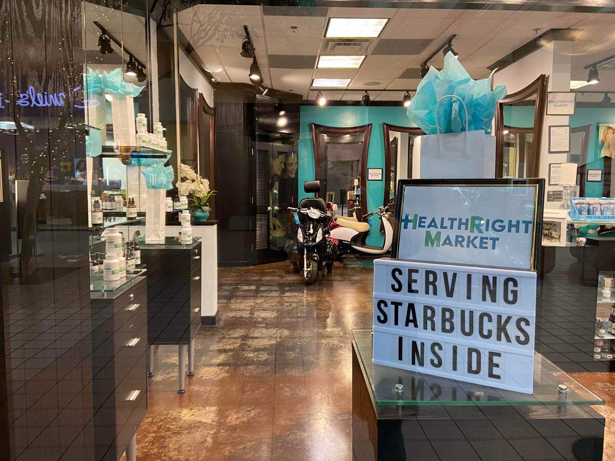 Health Right Market is open in Sierra Vista Mall selling health and wellness products and Starbucks drinks with CBD.