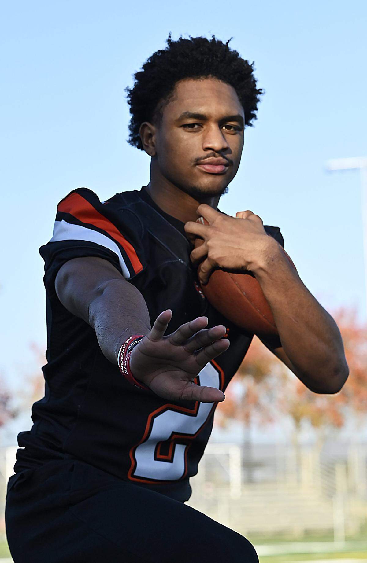 Central East's Brandon Smith has been chosen as the Bee's Player of the Year in football, photographed Wednesday, Dec. 17, 2025 in Fresno.