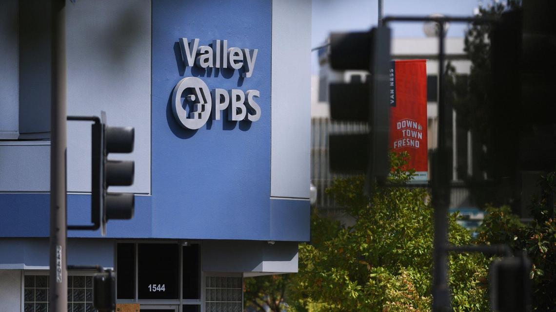 The exterior of Valley PBS, photographed Wednesday, Aug. 18, 2021 in downtown Fresno. New leadership promises integrity of programming and finances will improve.