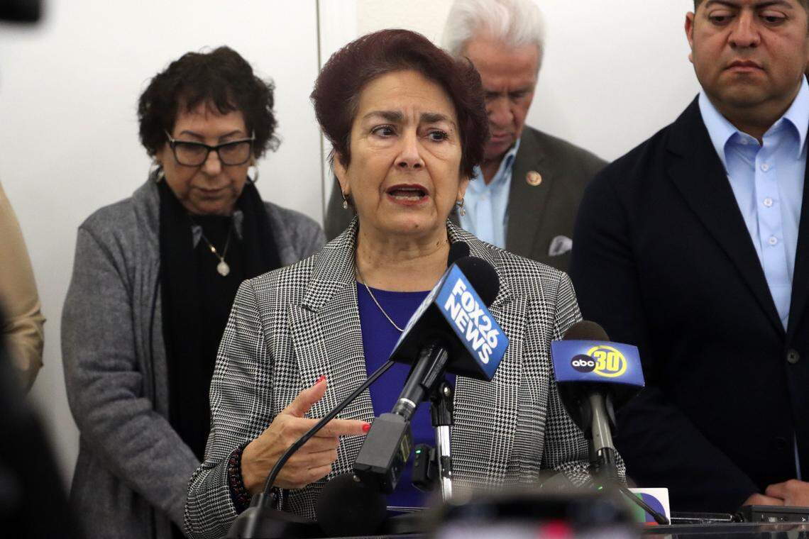 State Sen. Anna Caballero, D-Merced, said state officials are preparing for expected deportation efforts by the incoming Trump administration. She spoke at a Jan. 11, 2025 press conference in southeast Fresno.