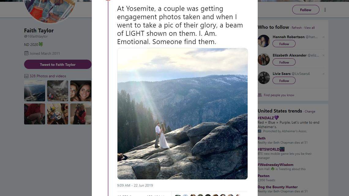 Mystery couple’s love captured in beam of Yosemite light. Now internet is trying to find them