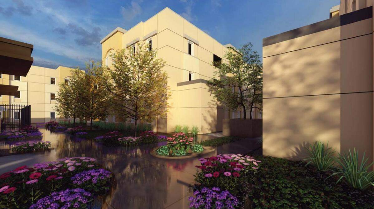 Renderings of a proposed 120-unit affordable housing complex set to be built in southeast Fresno. The complex received a conditional commitment of nearly $6.2 million by the city of Fresno. 