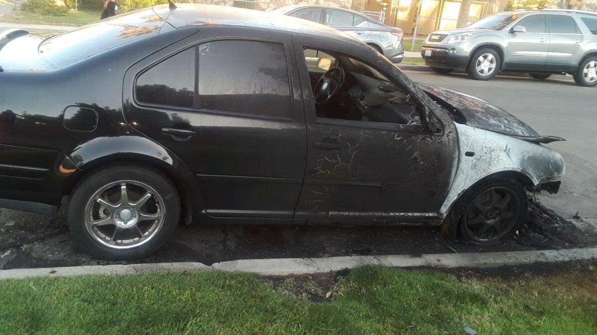 A car belonging to Hilda Lopez was destroyed by fire on June 22, 2021.