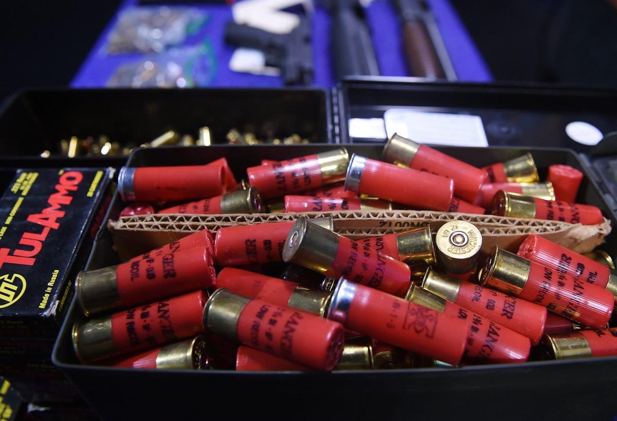 Ammunition seized from Jose Isabel Lechuga, arrested after threats against FAB nightclub, shown at a press conference Monday, June 17, 2019 in Fresno.