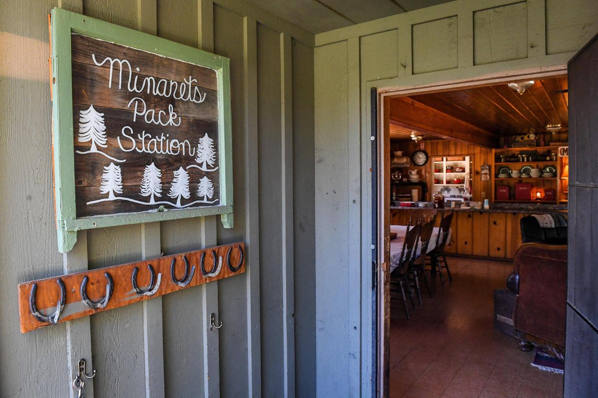 The entrance to the main building at the Minarets Pack Station is shown cleaned up on Friday, June 11, 2021 after heavy smoke and ash covered the area during last year’s Creek Fire. The owners of the station say they are ready for business this summer.